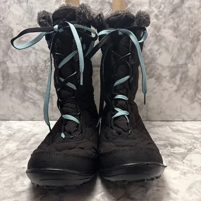 Columbia Techlite Omni-Heat 200 Grams Women's Snow Boots Black Faux Fur Size 7 - Image 1 of 4