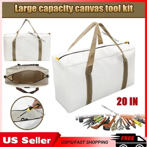 20in Wide Mouth Tool Bag white Waterproof Wrench Bag Cable Bag Machine Storage - Picture 1 of 18