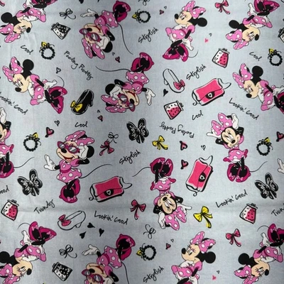 Minnie Mouse серый Disney фон хлопок лоскутное одеяло ткани 1 3/8 ярдов материал #21 - Изображение 1 из 3