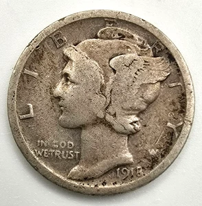 1918 P Mercury Dime F/VF You Grade it! 90% Silver Type Coin Free Ship! - Picture 1 of 4