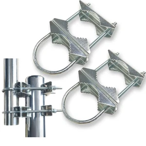 Double U-Bolt Clamp Bracket for Starlink Antenna Mount Pole Adapter Rv Ladder... - Picture 1 of 6