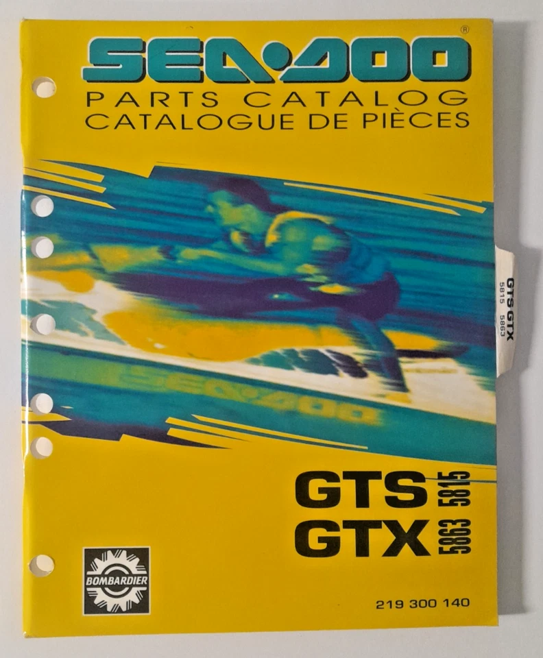 Sea-Doo GTX 5863 GTS 5815 1995 PWC Catálogo de piezas OEM Manual Lista de libros Foto 1 de 1