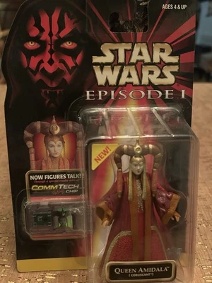 Figura de acción Hasbro Star Wars Episodio I Queen Amidala CommTech 1999 1 Jedi Foto 1 de 2