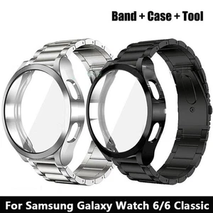 Protector Strap+Case For Samsung Galaxy Watch 6 Classic 43/47mm Stainless Steel - Picture 1 of 30