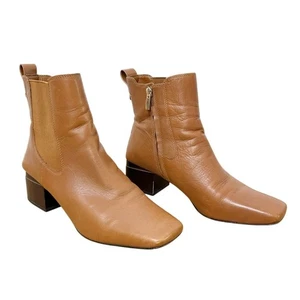 Franco Sarto Women's Waxton Square Toe Block Heel Ankle Booties Brown US 10 - Picture 1 of 11