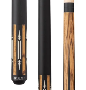 Lucasi LZC62 Custom Matte Zebrawood & Black/White Inlays Wrapless Cue - Picture 1 of 11
