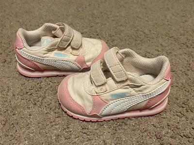 Puma Bebé Niñas ST Runner V2 Blanco Eslabón 2 Correas Niño Zapatos Talla 5C Sin Cordones Foto 1 de 4