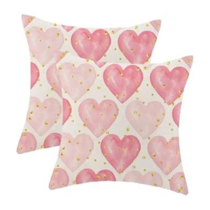 Valentine's Day Throw Pillow Covers 18x18 18" x 18" (Pack of 2) Love Heart2 - Picture 1 of 8