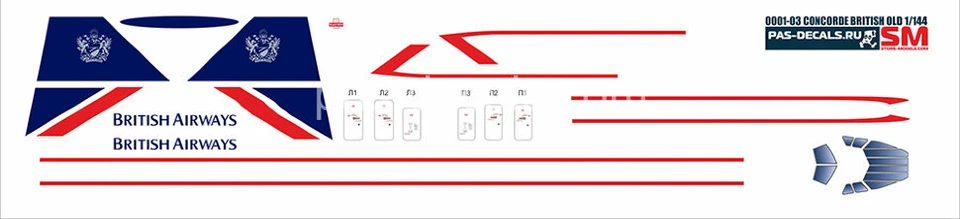 1/144 PAS-CALCOMANÍAS Concorde British ANTIGUAS  Foto 1 de 1