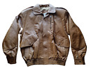 Vintage Tan Brown Buttery Leather Bomber Jacket Mercedes Mens M Top Gun Maverick