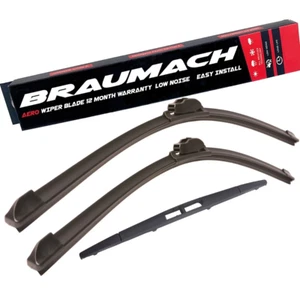 Braumach Front Rear Wiper Blades Aero for Audi A4 B9 Wagon 2016-2022 - Picture 1 of 12