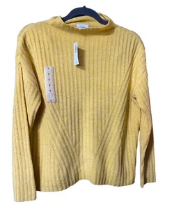 Old Navy Ribbed Mock Neck Squash Yellow Sweater Size SMALL NWT MSRP $39.99 - Bild 1 von 13