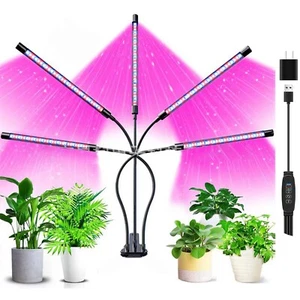 HBN LED Grow Lights for Indoor Plants, Full Spectrum Auto ON/Off With 3/9/12H - Picture 1 of 7