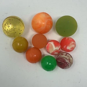 Lot of 10 Vintage Rubber Super Bouncy Balls Swirl Colorful Patterns 1" and 1.5" - Picture 1 of 8