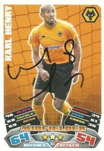KARL HENRY SIGNED WOLVES 2011/2012 MATCH ATTAX TRADING CARD+COA - Picture 1 of 1