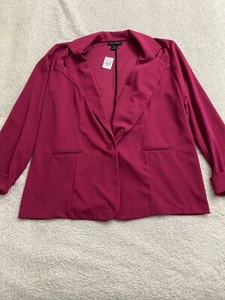 Ashley Stewart Women Long Sleeve Windbreaker Jacket Raspberry Tall Size 18T - Picture 1 of 12