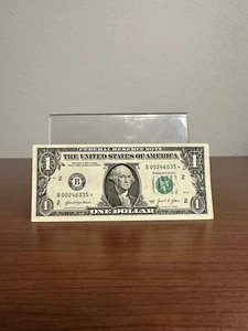 2021 STAR NOTE $1 ONE DOLLAR FANCY SERIAL (B) B00246035* - Currency - Imagen 1 de 8