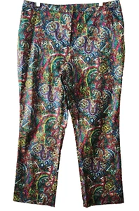 Tommy Hilfiger Damen 14 bunte lustige Paisley-Druck lässige Sommerhose (E12) - Bild 1 von 8