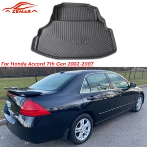 Bandeja trasera maletero revestimiento bota tapete de carga negro para Honda Accord 7a generación 02-07 - Imagen 1 de 6
