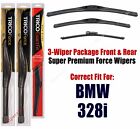 Wiper Blades Trico 3-Pack Front + Rear Fits 2012+ Bmw 328I - 25240/190/11G