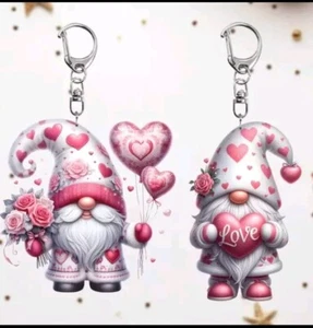 Portachiavi Gnomo Dell Amore San Valentino Cuore Come La Fiabe Del Gnomo Fiocco - Foto 1 di 7