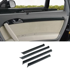 Fit For Audi Q7 2007-2015 Carbon Fiber Steel Interior Door Panel Cover Trim 4PCS - Picture 1 of 4