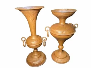 Vintage Italian Hammered Copper Art Vases Neoclassical Art 180 - Picture 1 of 12