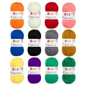 12PCS Crocheting Yarn 4 Ply Acrylic Yarn 600g 1181 Yards,Mixed Colors - Picture 1 of 6