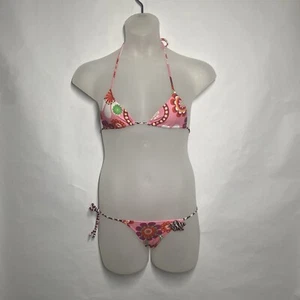 Cia.Maritima Bikini Brazilian 2-pc Women S Pink Floral in Puffy Star Pin Cheeky - Picture 1 of 12
