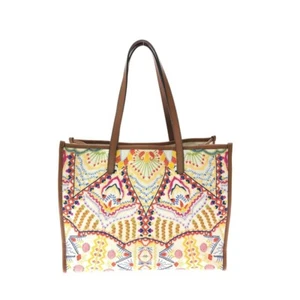 Etro Tote Bag Cotton Canvas Leather Embroidery 22SS Used - Picture 1 of 8