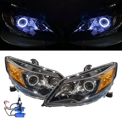 Fits HONDA Civic 14-15 Coupe 2D Guide LED Angel-Eye Projector Headlight BK LHD - image 1 of 4