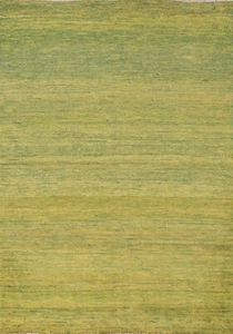 Elegant Handcrafted Gabbeh Solid Green Wool Rug - Limited Edition" 3x5 ft - Picture 1 of 13