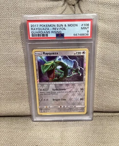 PSA 9 RAYQUAZA REV HOLO #106 2017 POKEMON SUN & MOON GUARDIANS RISING - Picture 1 of 2