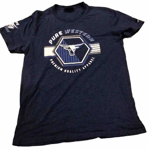 Pure Western Mens T-shirt Size Large L Bull Graphic Tee Blue - Picture 1 of 11