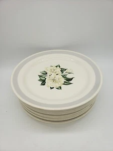 Homer Laughlin Nautilus Gardenia Gray Band 9-1/2" Luncheon Plates (10) T3 - Picture 1 of 3