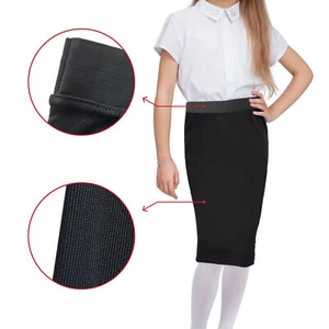 Girls Long Skirt Pencil Childrens Formal School Uniform With Elasticated Waist - Picture 1 of 7