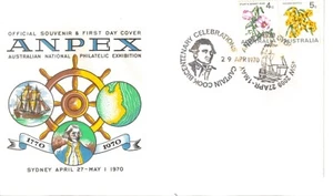 ANPEX Cover Cook Bicentenary Celebrations on cover 4c Sturt's Desert Pea and 5c - Picture 1 of 1