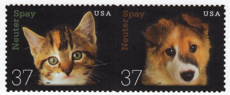 Scott #3671a (3670-71) Spay & Neuter Pets Horizontal Pair of Stamps - MNH - Image 1 of 1