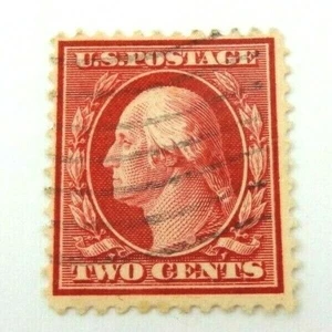 1910 - 1911 GEORGE WASHINGTON US 2 CENT CARMINE USED PERF STAMP SCOTT # 375 - Bild 1 von 9
