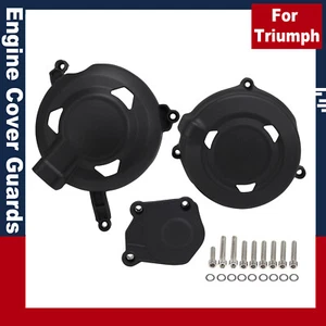 Engine Cover Guards For Triumph Trident 660, Tiger Sport 660 Daytona 660 Black - Picture 1 of 13