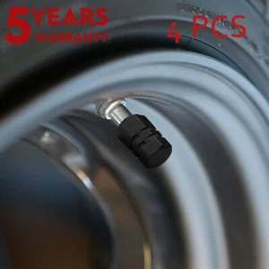 4x BLACK Chevy Chevrolet Tire Valve Stem Caps For Car Truck Universal Fitting - Picture 1 of 12
