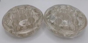 Juego de 2 ranas flores de vidrio transparente vintage, ambos 13 agujeros - Imagen 1 de 6