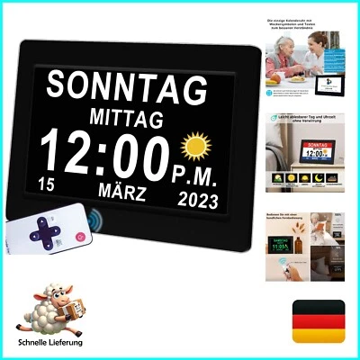 7” elektronischer Tag Datum Wecker Große Uhr für Senioren ohne Fernbedienung DHL - Bild 1 von 4