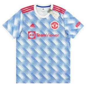 Adidas Manchester United Auswärtstrikot Saison 2021/22 Blau Weiß Größe Herren 2XL NEU - Bild 1 von 9