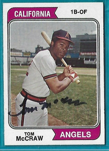 TOM MCGRAW signed 1974 Topps baseball card #449 CALIFORNIA ANGELS