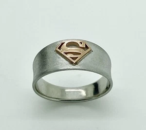 Superman Marvel Platinum & Rose Gold Band Ring, Hero Superhero SOA - Bild 1 von 9