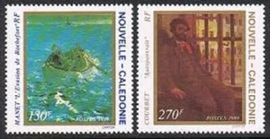 New Caledonia 623-624, MNH. Michel 863-864. Impressionism.Manet, Courbet, 1989. - Picture 1 of 1