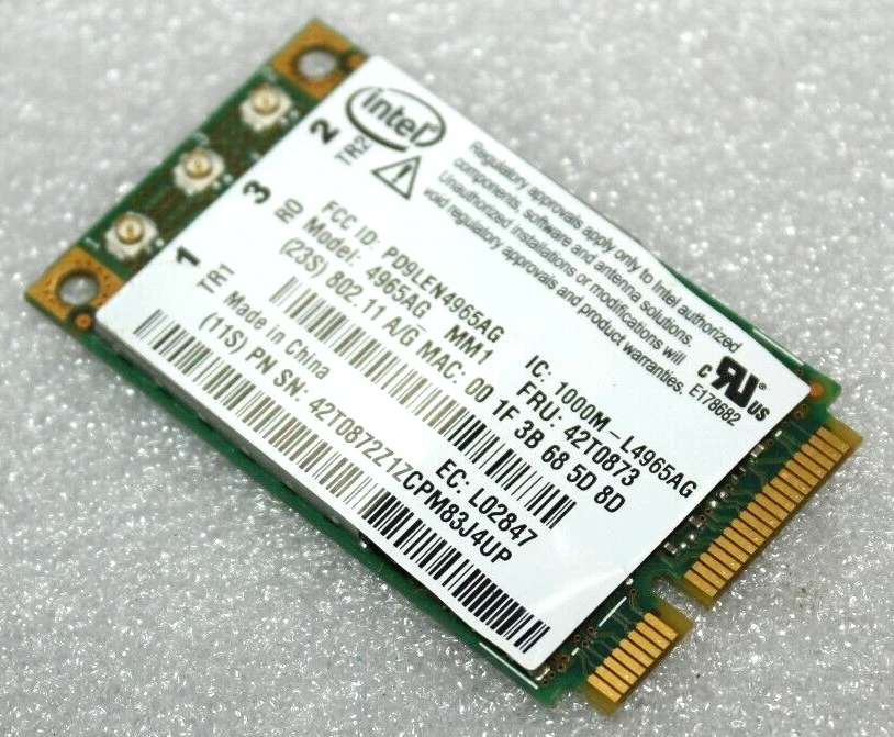 Genuine Lenovo Thinkpad T61 T61P X61 X61S Intel Wifi Wireless Card 42T0873 - Image 1 of 1