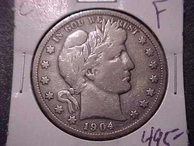 1904-S  Fine  Barber Half Dollar  LITY and top half of BER   Tough Key Date  #2 - Image 1 of 3