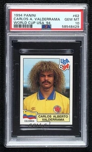 1994 Panini World Cup Album Stickers Carlos Valderrama Alberto #62 PSA 10 GEM MT - Picture 1 of 3